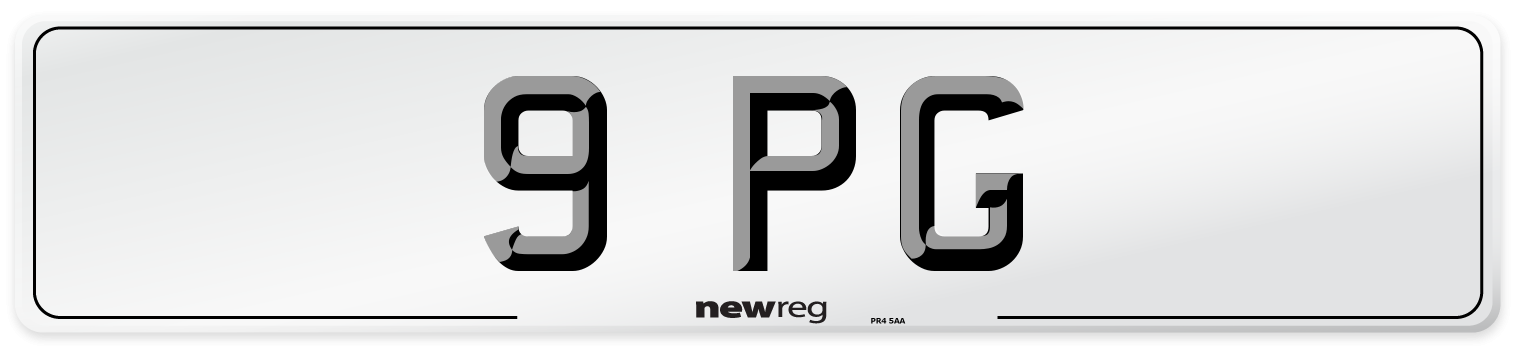 9 PG Number Plate from New Reg